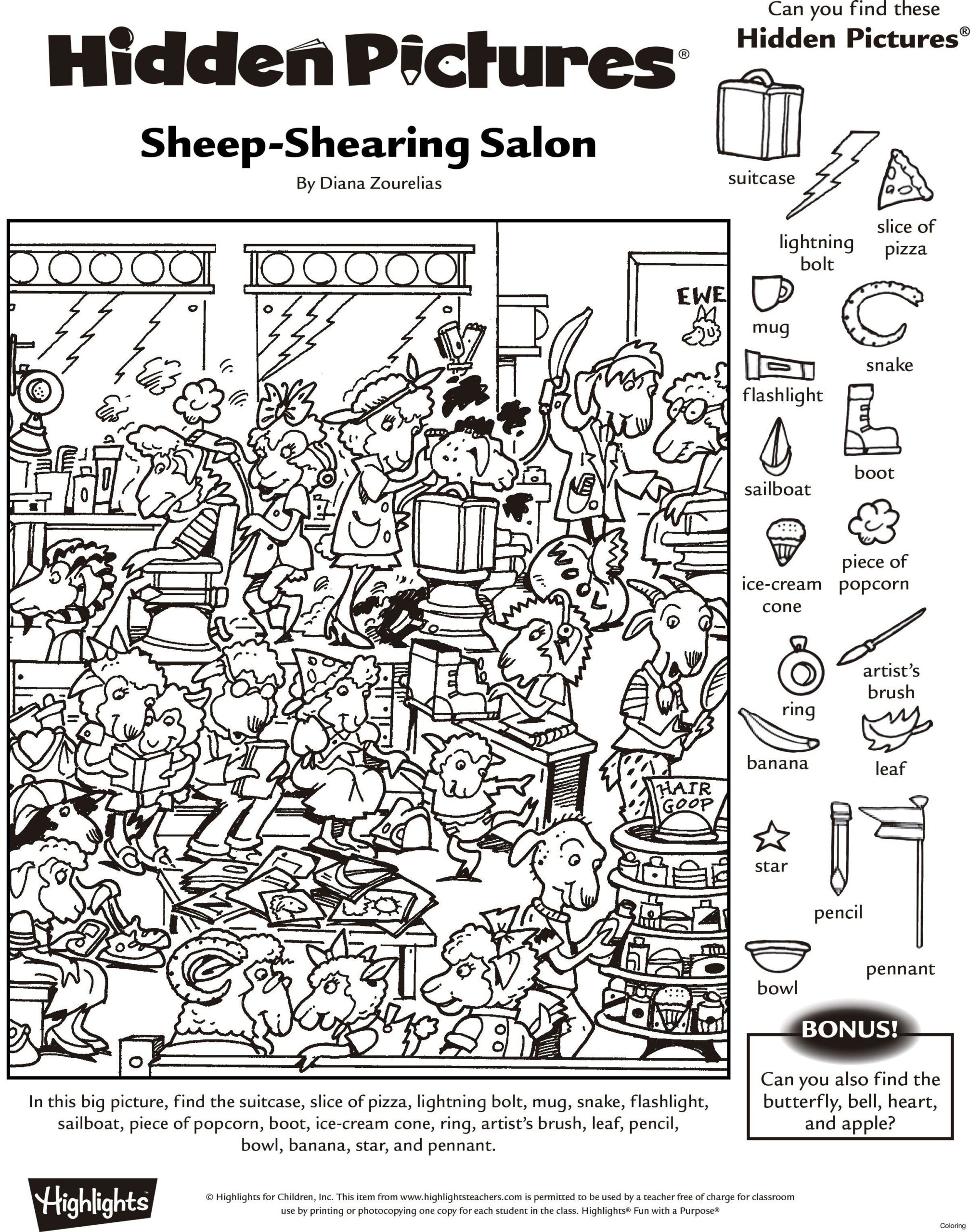 Highlights Hidden Pictures Printable Worksheets Peggy Worksheets