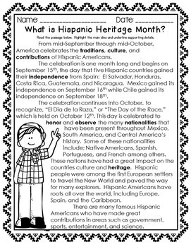 printable hispanic heritage month activities