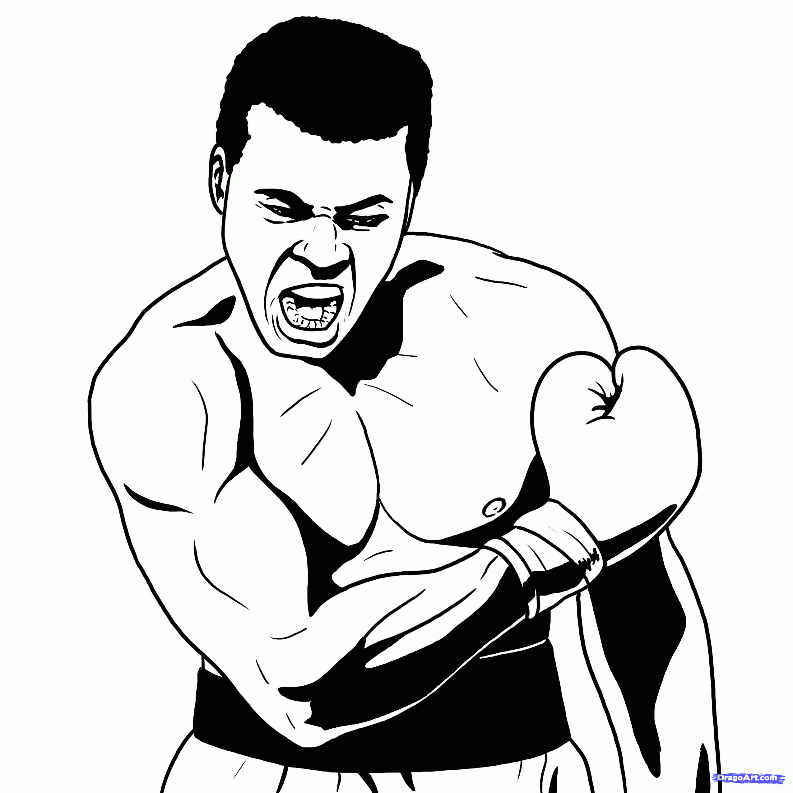 How To Draw Muhammad Ali Step 16 Muhammad Ali Art Easy Cartoon