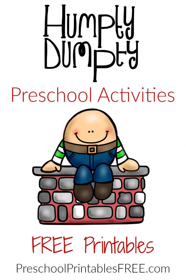 Humpty Dumpty Printables free Free Preschool Printables Nursery 