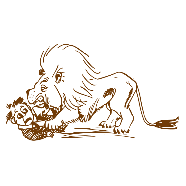 Hungry Lion Brown Free SVG