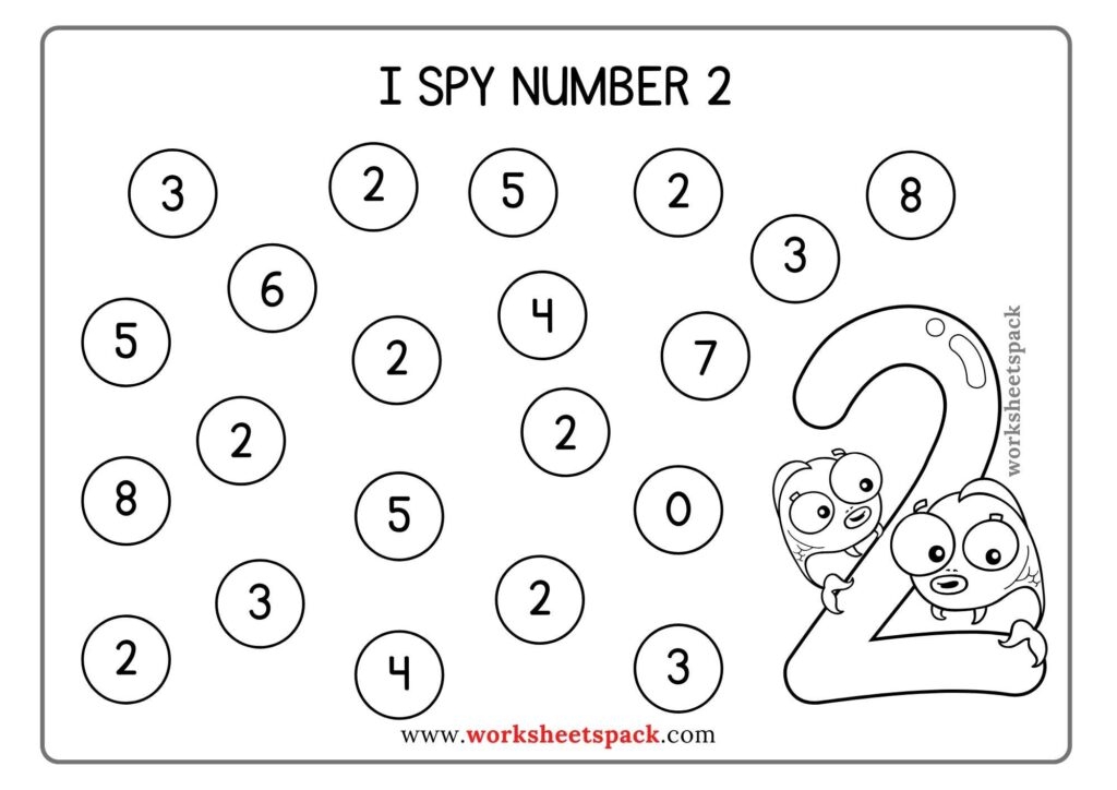 I Spy Numbers Game Free Worksheet Worksheetspack