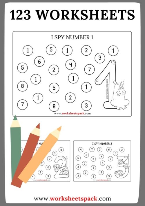 I Spy Numbers Game Free Worksheet Worksheetspack