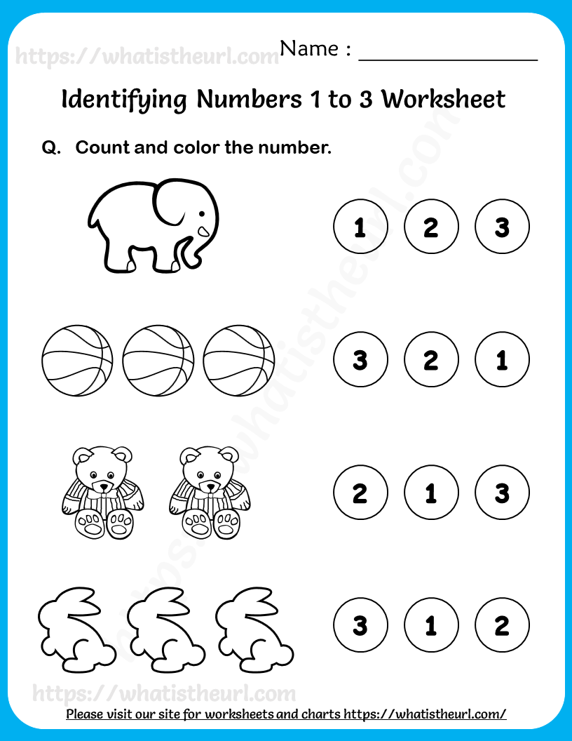 Identifying Numbers 1 To 3 Worksheets For Pre K Your Home Teacher