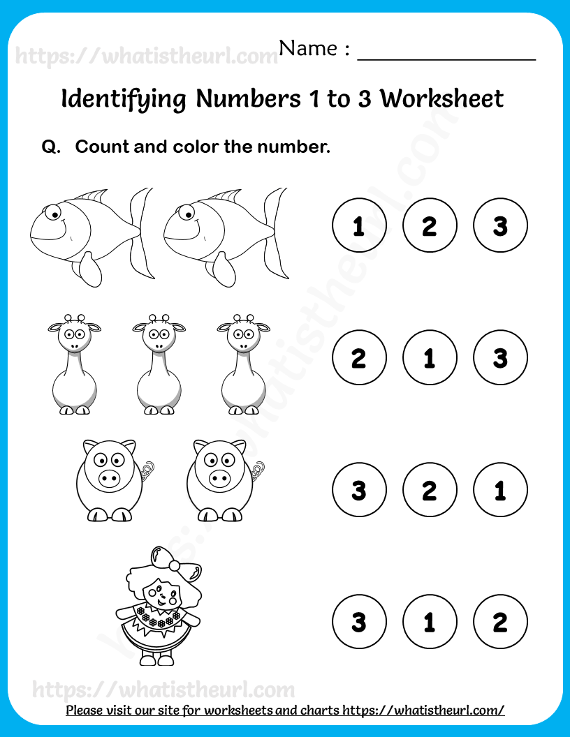 Identifying Numbers 1 To 3 Worksheets For Pre K Your Home Teacher