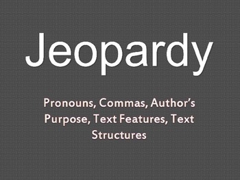 Jeopary Review Game By Brooke 39 s Bright Ideas Teachers Pay Teachers