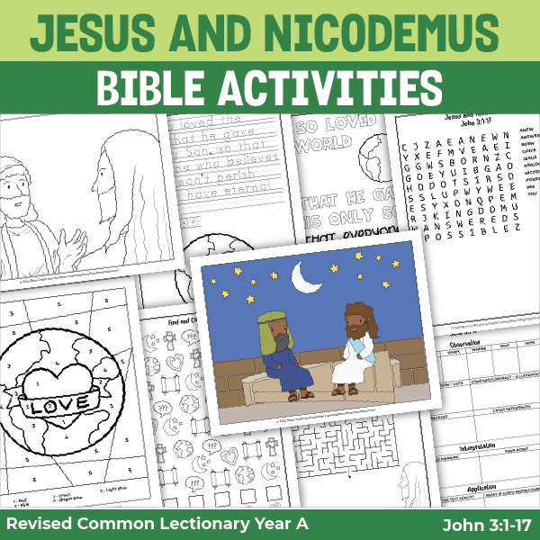Jesus And Nicodemus Activity Pages Bible Crafts Shop