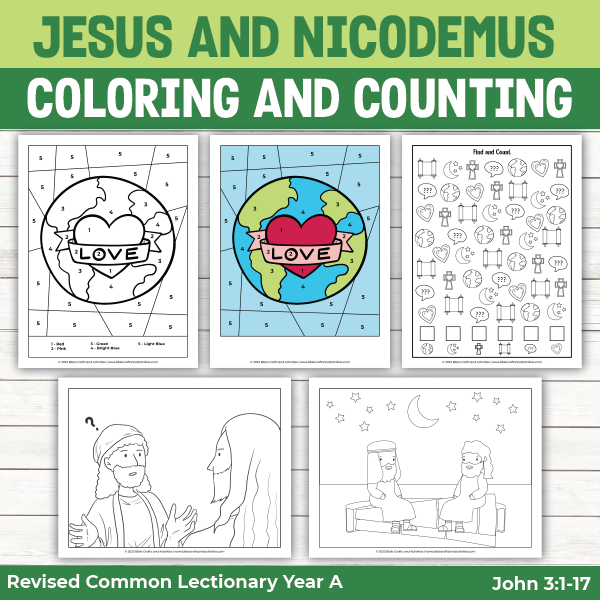 Jesus And Nicodemus Activity Pages Bible Crafts Shop