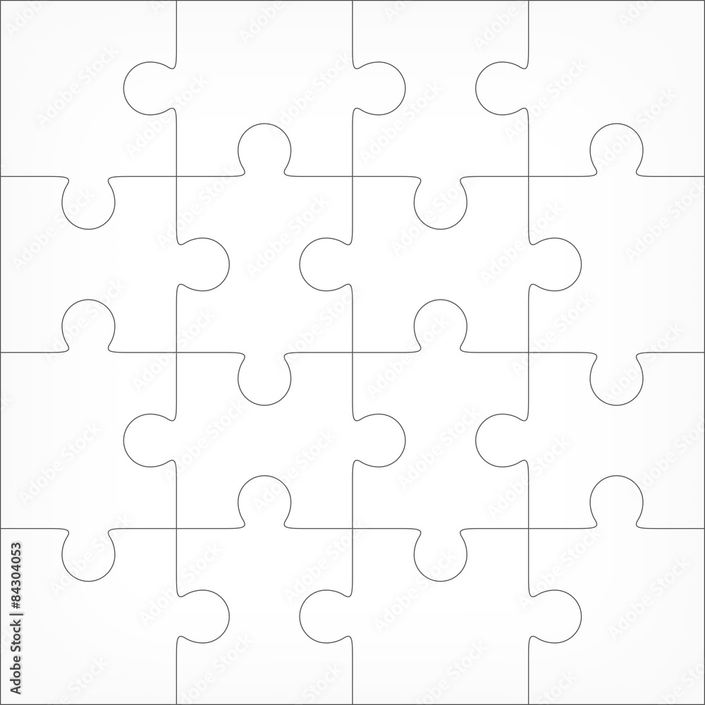 Jigsaw Puzzle Blank Template 4X4 Stock Vector Adobe Stock