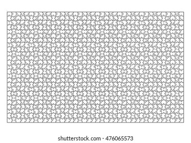 Jigsaw Puzzle Template 1000 Pieces Vector Stock Vector Royalty Free 