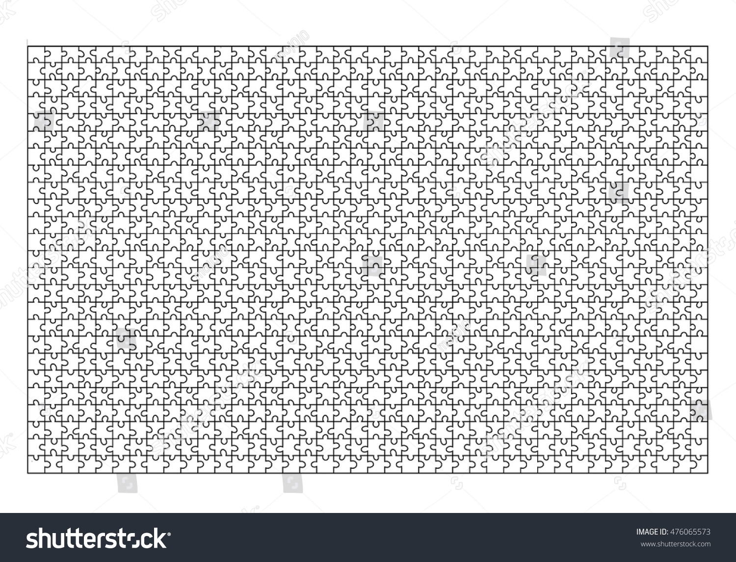 Jigsaw Puzzle Template 1000 Pieces Vector Stock Vector Royalty Free 