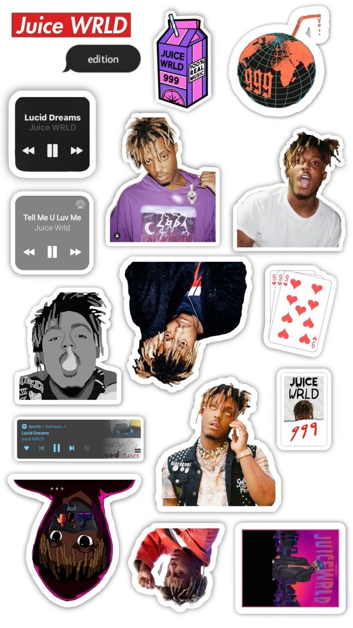 Juice Wrld Printable Stickers Autocollants Imprimables Autocollant