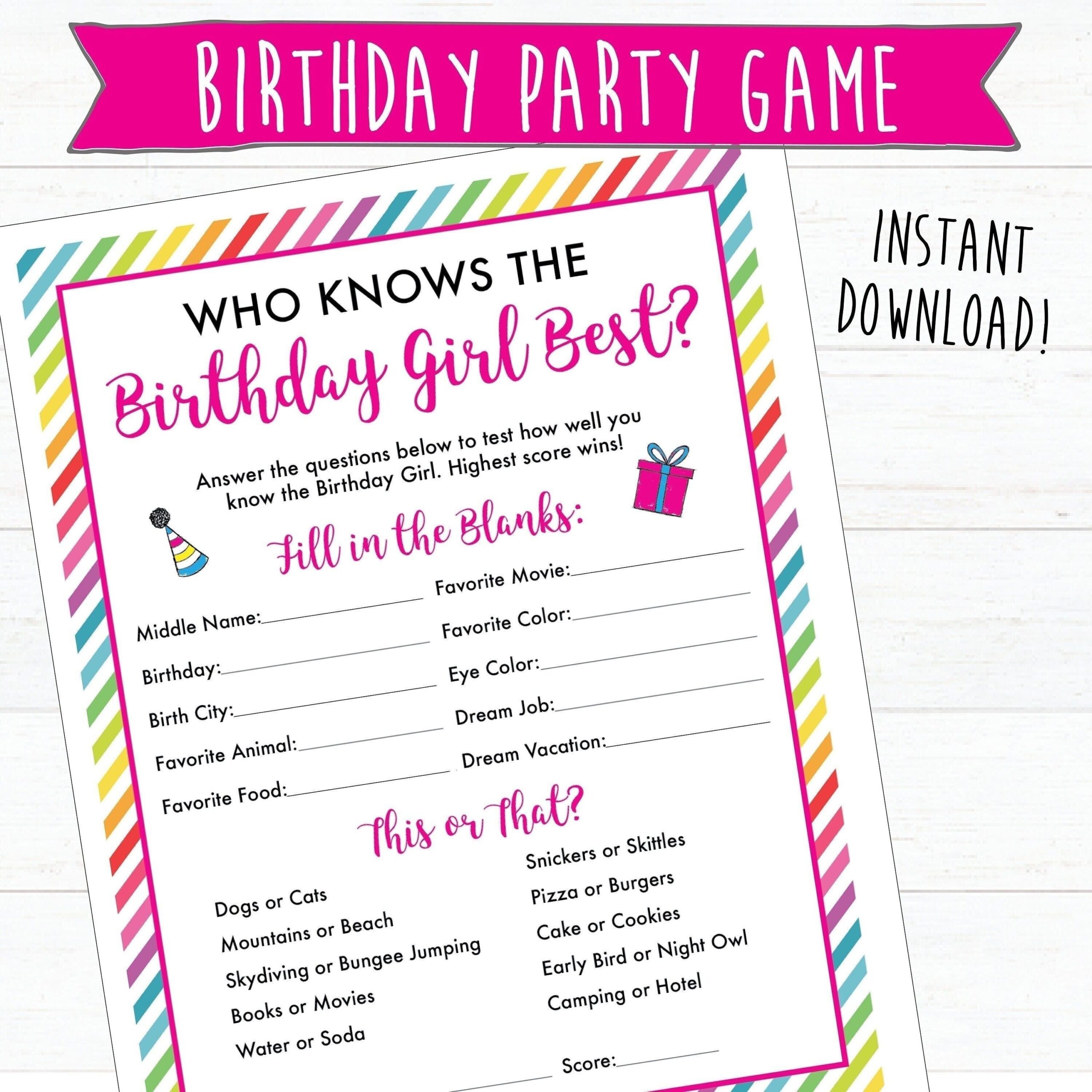 Kids Birthday Trivia Printable Birthday Party Game Id Vrogue co