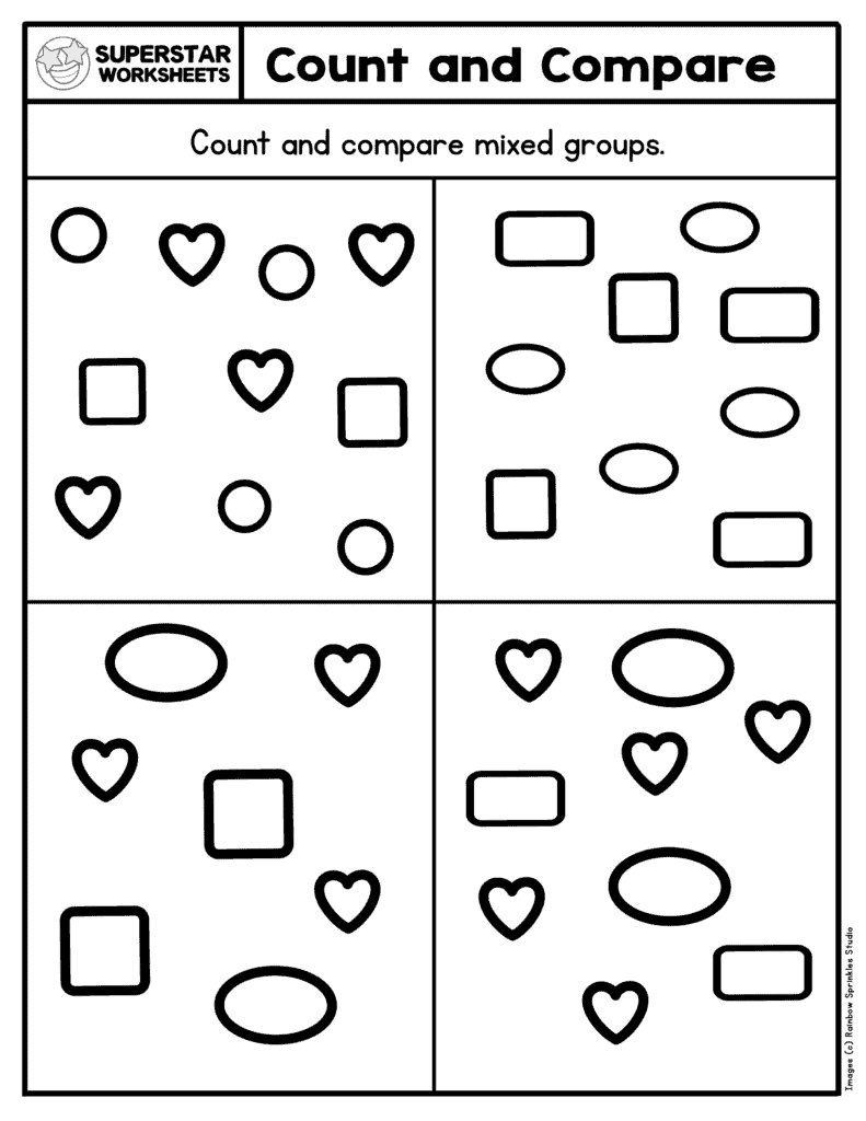 Kindergarten Comparing Numbers Worksheets Superstar Worksheets Riset