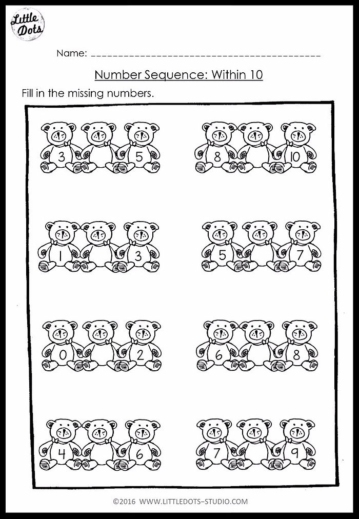 Kindergarten Math Number Sequence Worksheets And Activities 