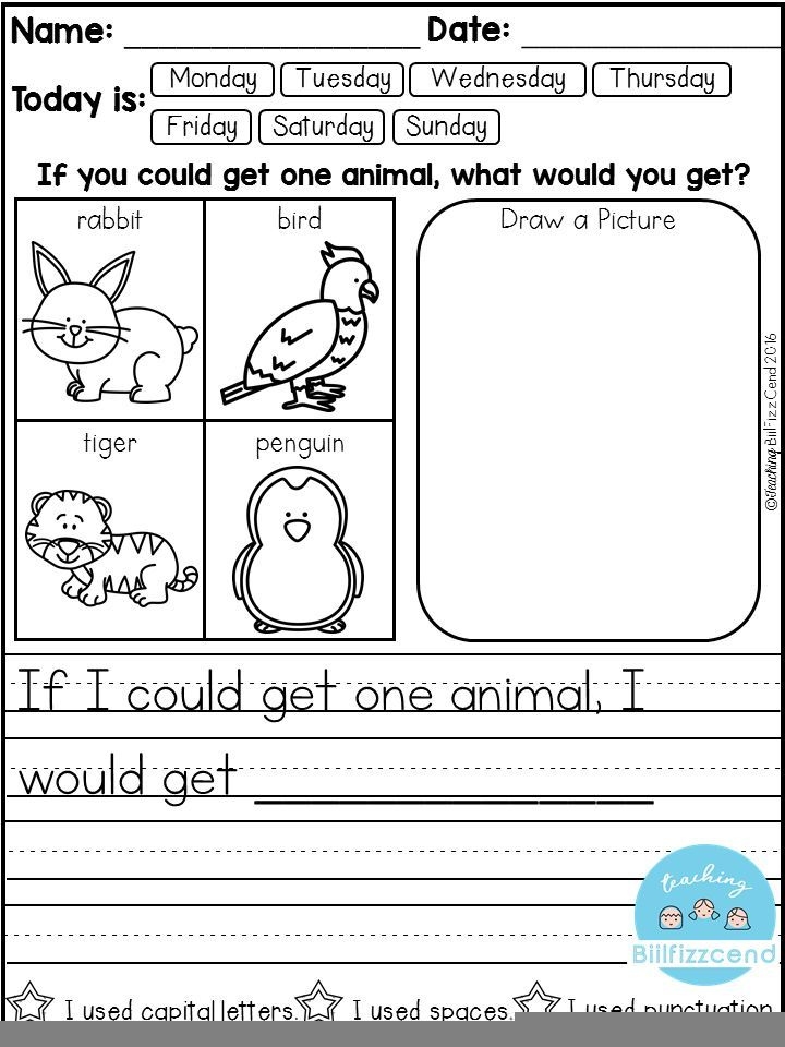 Kindergarten Writing Prompts Worksheets Writing Worksheets