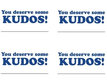 Kudos Cards Template By Success In The Classroom TpT