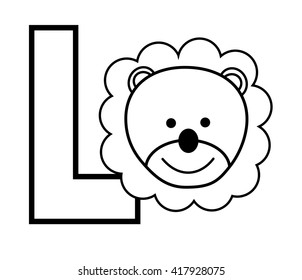 L Lion Coloring Page Stock Illustration 417928075 Shutterstock
