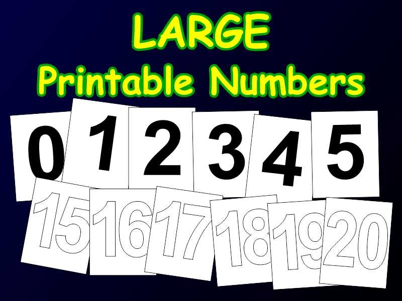 Large Printable Numbers Free Math Printables