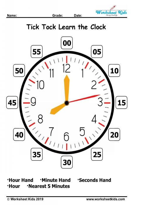 Learn To Tell The Time Clock Face Analog Clock Interactive Free 