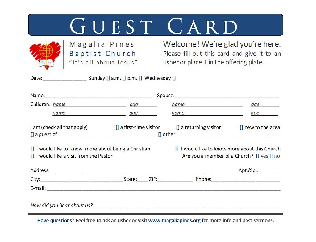 Leasing Guest Card Template