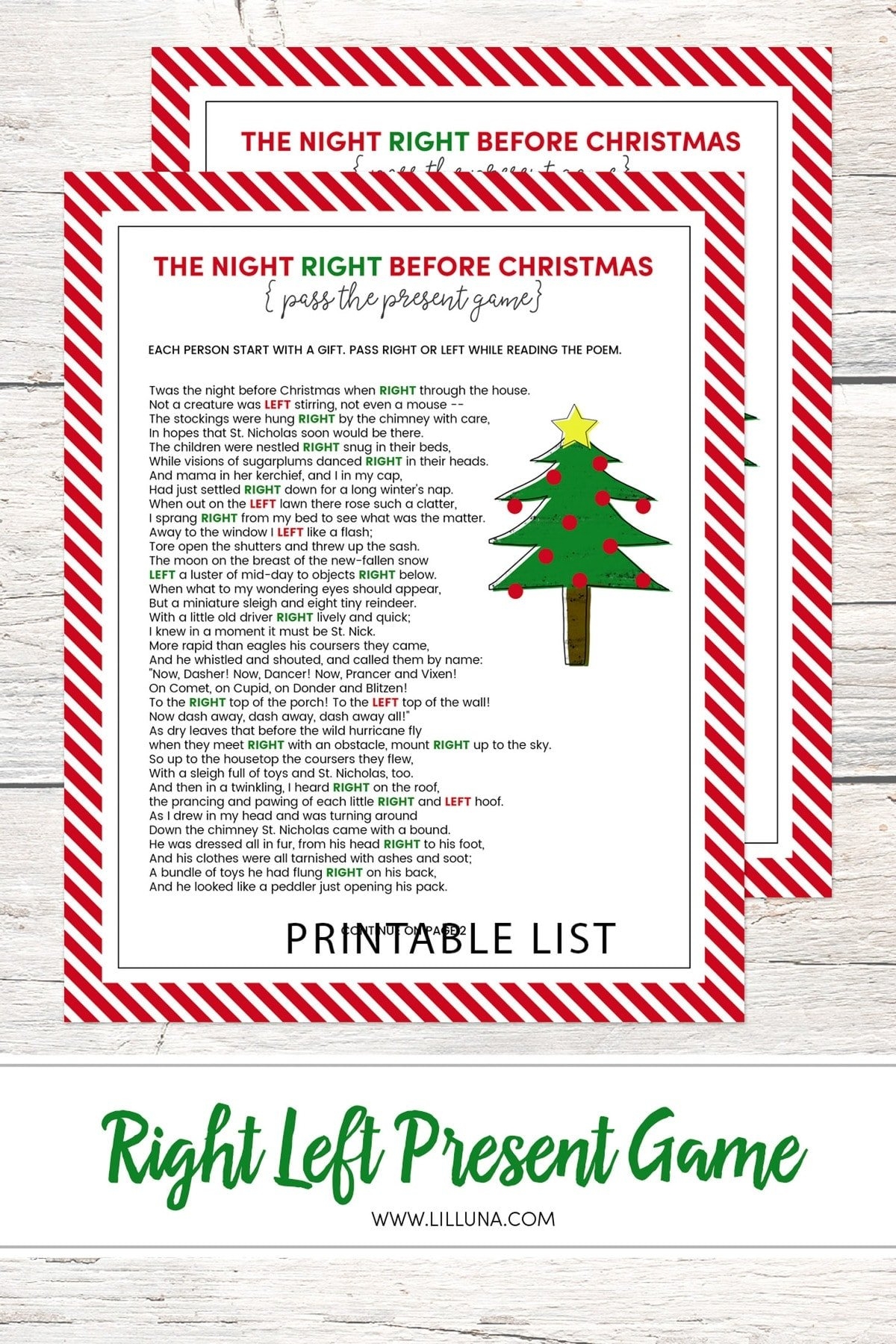 free printable christmas left right story game for adults
