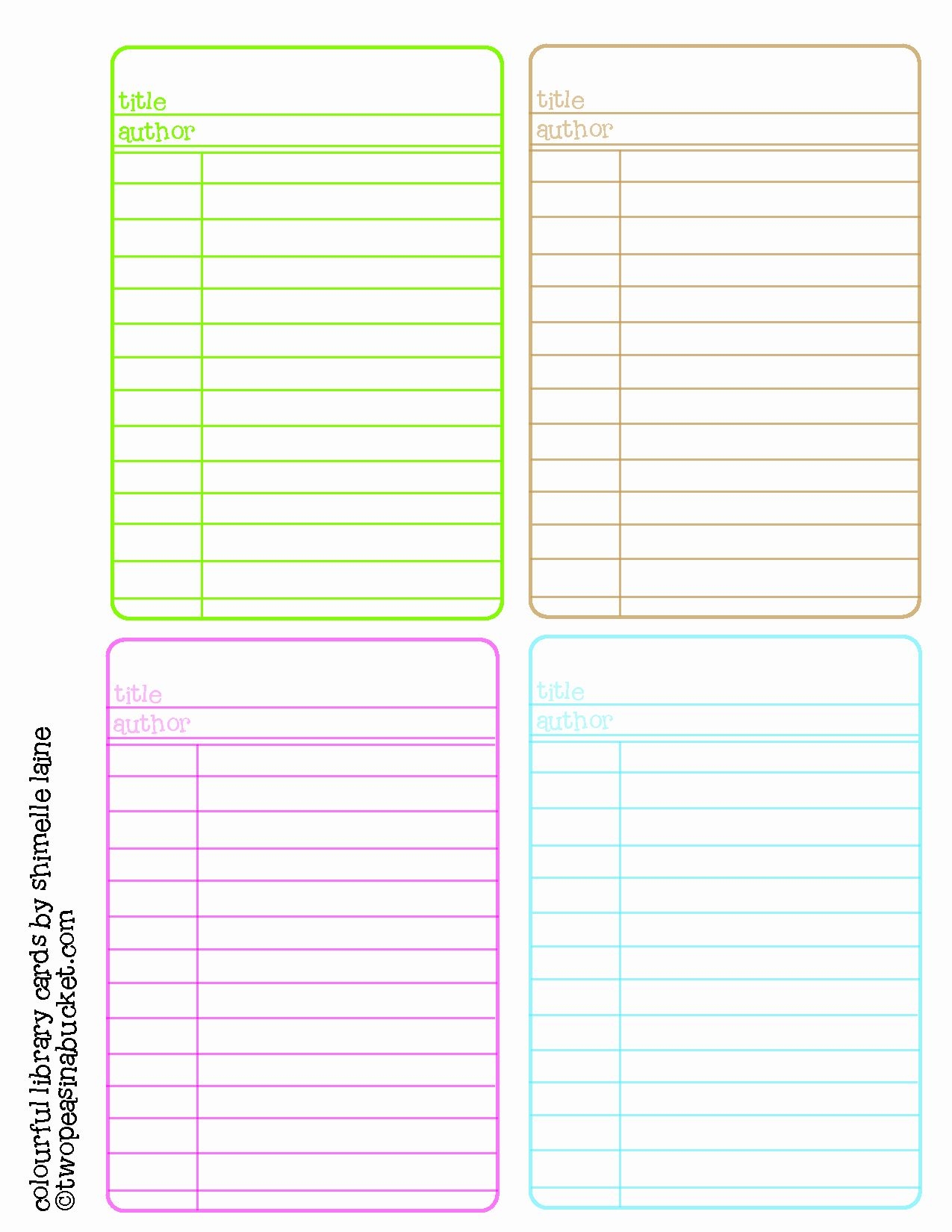 Library Checkout Card Template Printable Printable Templates