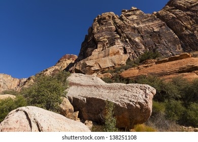 Light Colored Boulders Dark Colored Mountain Stock Photo 138251108 
