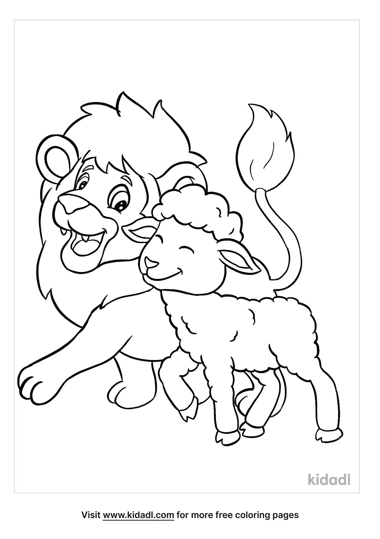 Lion And Lamb Coloring Page Coloring Pages