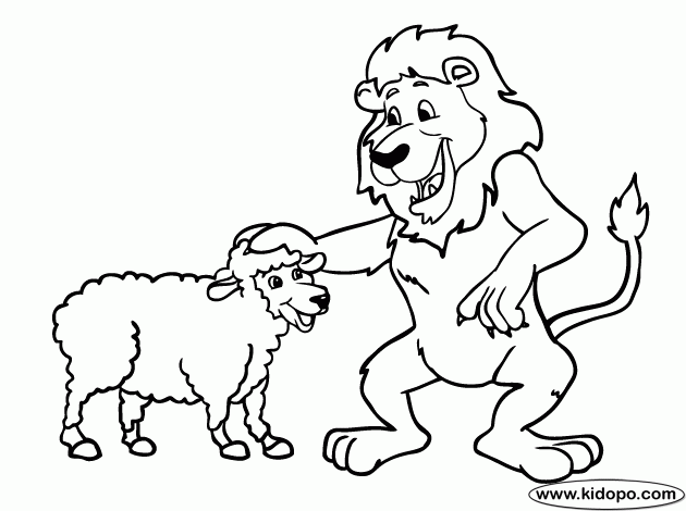 Lion And Lamb Coloring Pages Coloring Home
