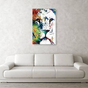 Lion Art Colorful Animal PRINT From Painting King Africa Etsy