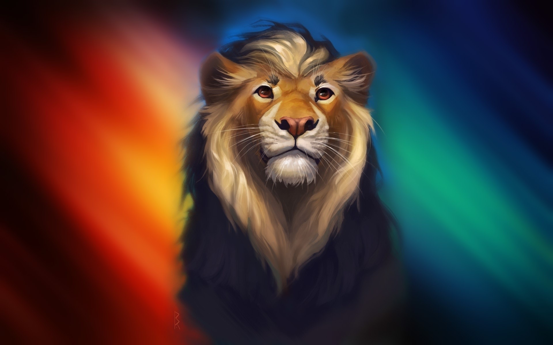 Lion Artwork Digital Art Colorful Animals HD Wallpaper