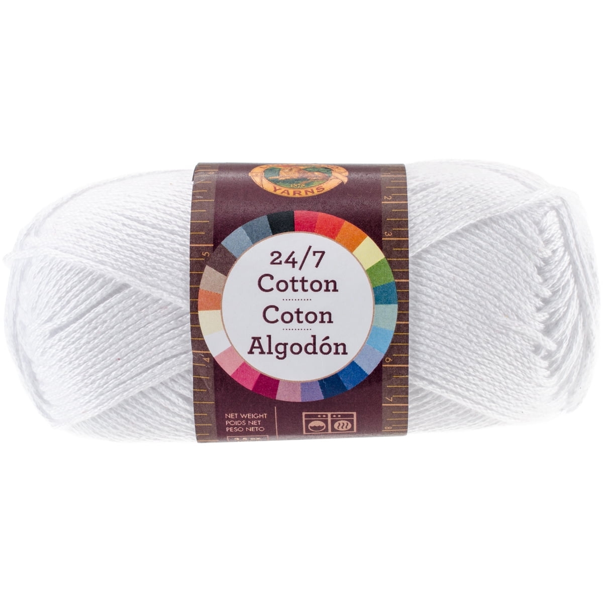 Lion Brand 24 7 Cotton White Cotton Yarn Walmart