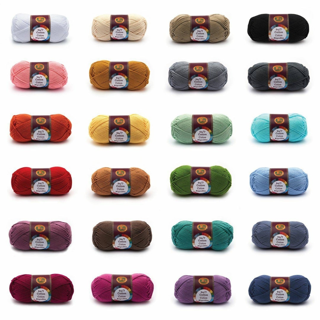 Lion Brand 24 7 Cotton Yarn Etsy