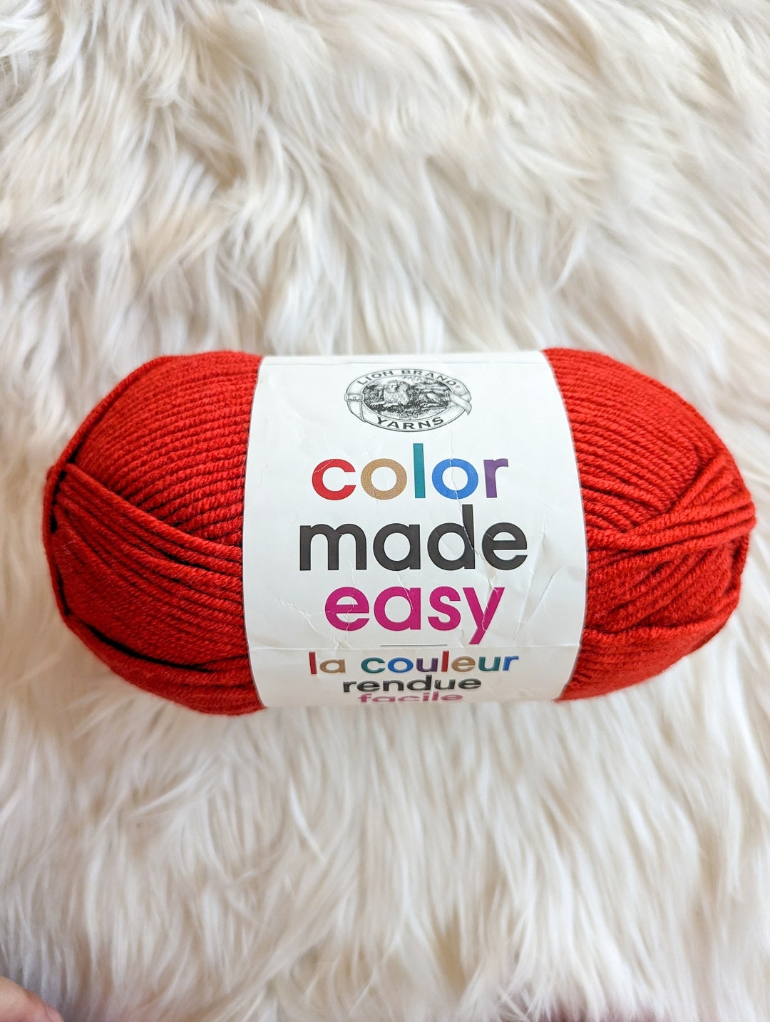 Lion Brand Color Made Easy Yarn Anthurium Red Rare Discontinued Yarn