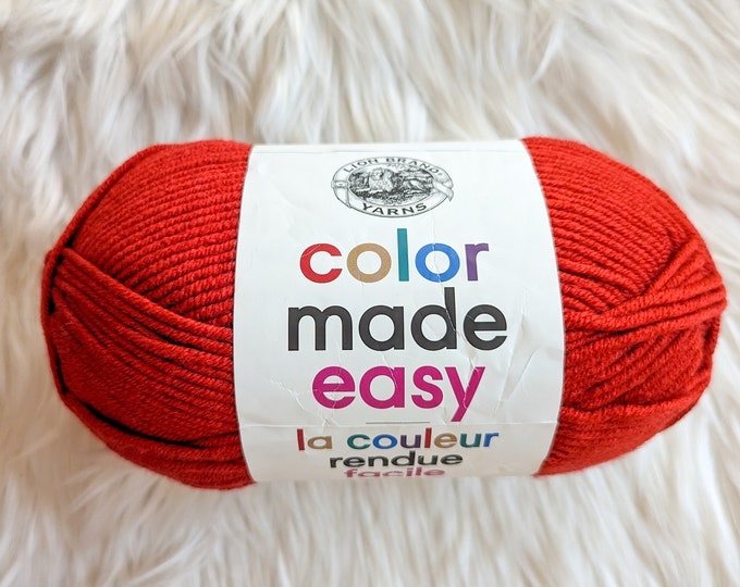Lion Brand Color Made Easy Yarn Anthurium Red Rare Discontinued Yarn 