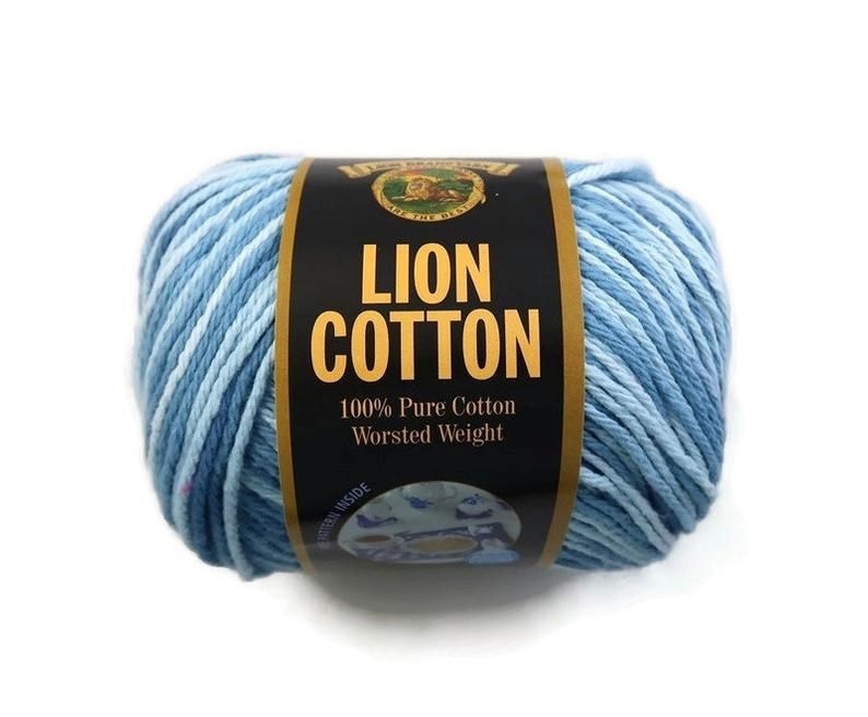 Lion Brand Cotton Yarn DENIM SWIRL Etsy