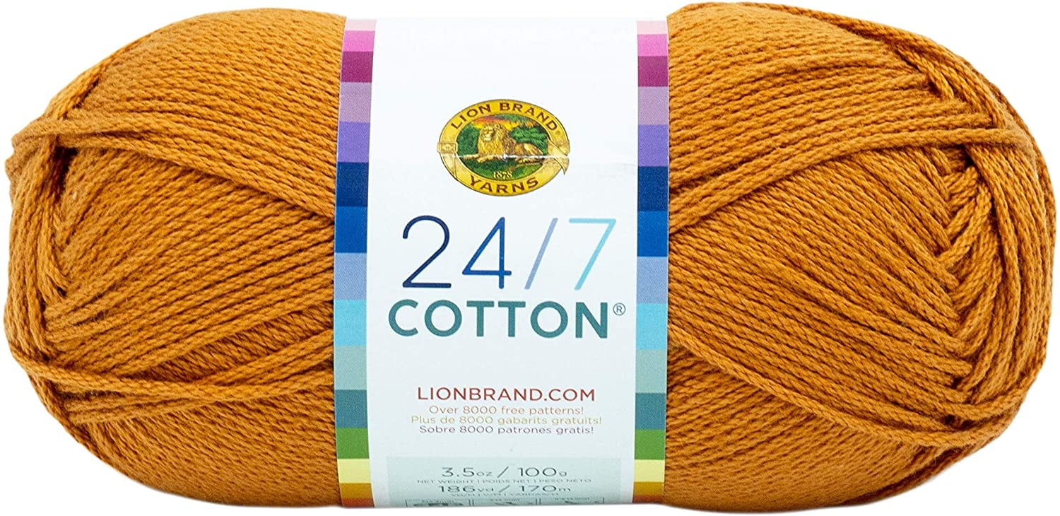 Lion Brand Yarn 24 7 Cotton Yarn Amber Walmart