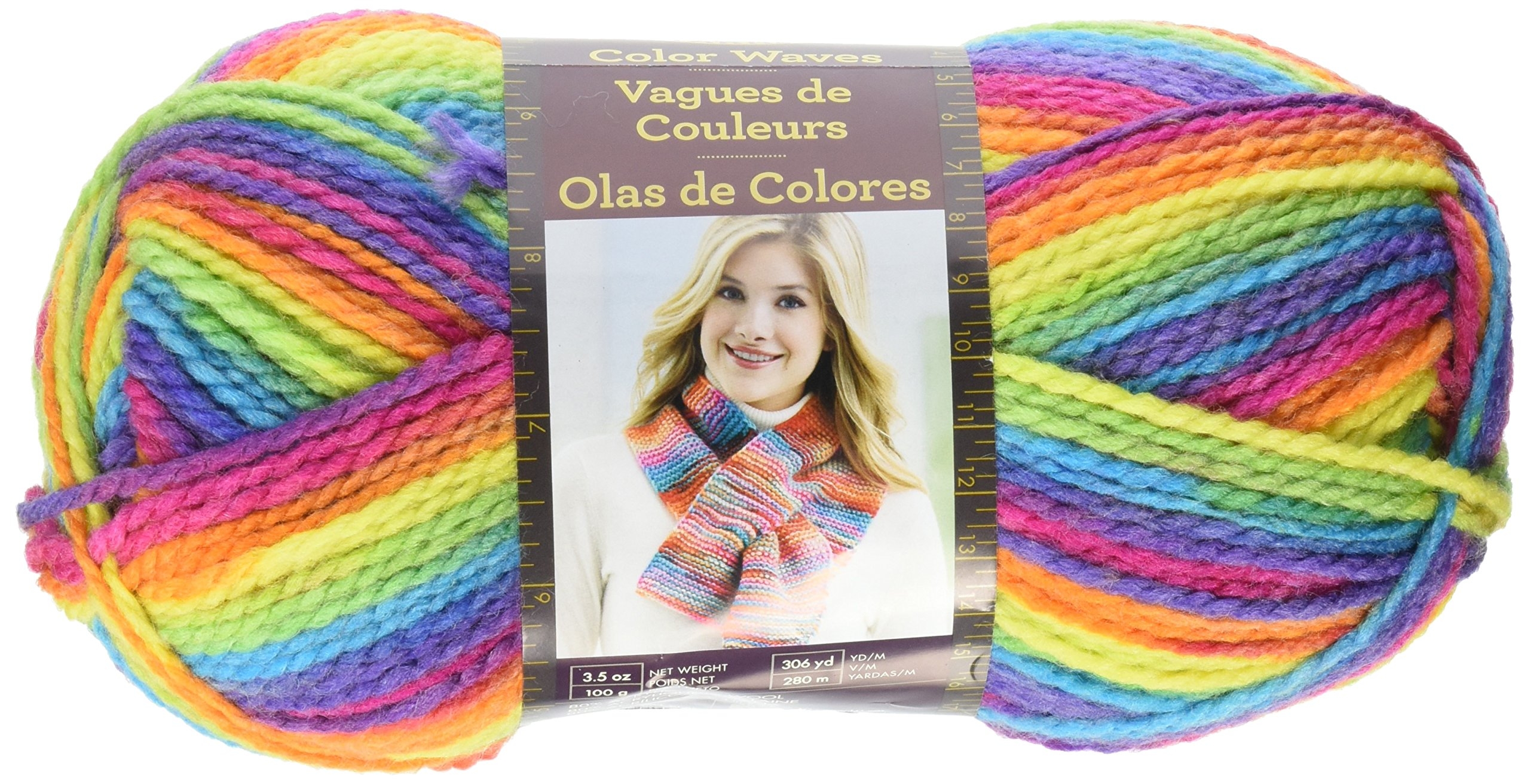 Lion Brand Yarn 595 216 Color Waves Yarn Rainbow NEW EBay