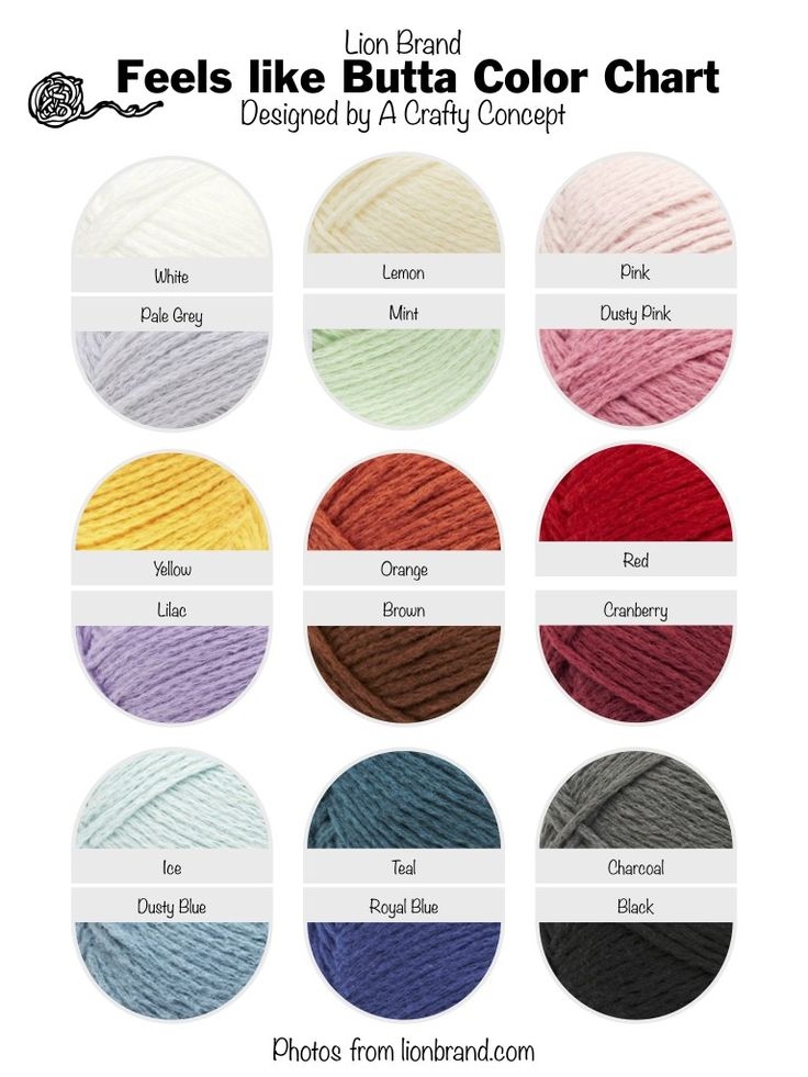 Lion Brand Yarn Color Chart