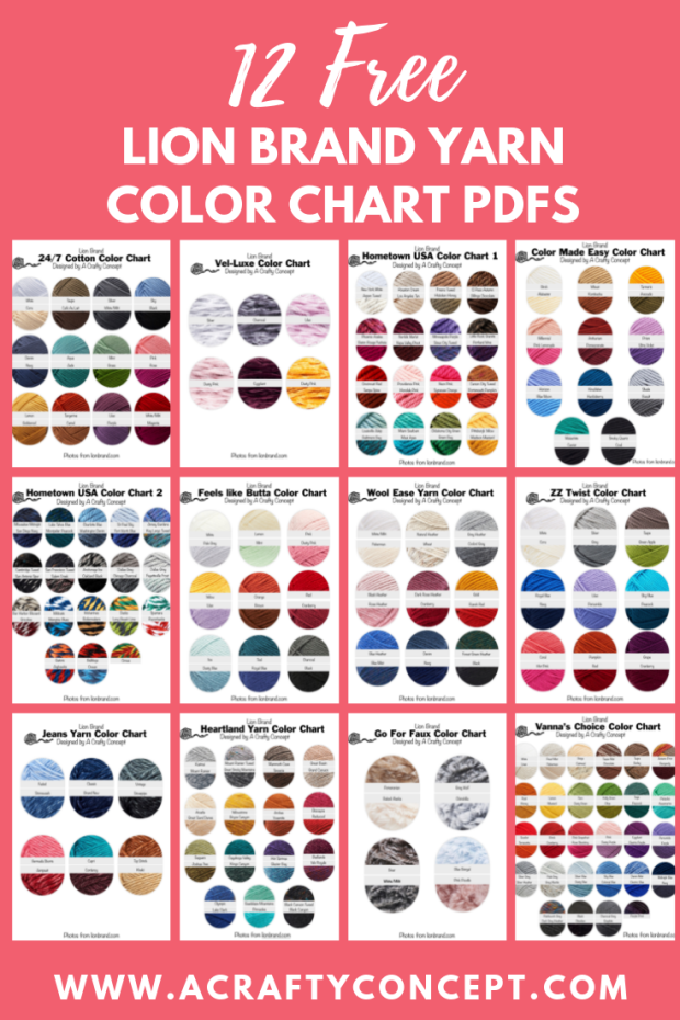 lion brand yarn color chart