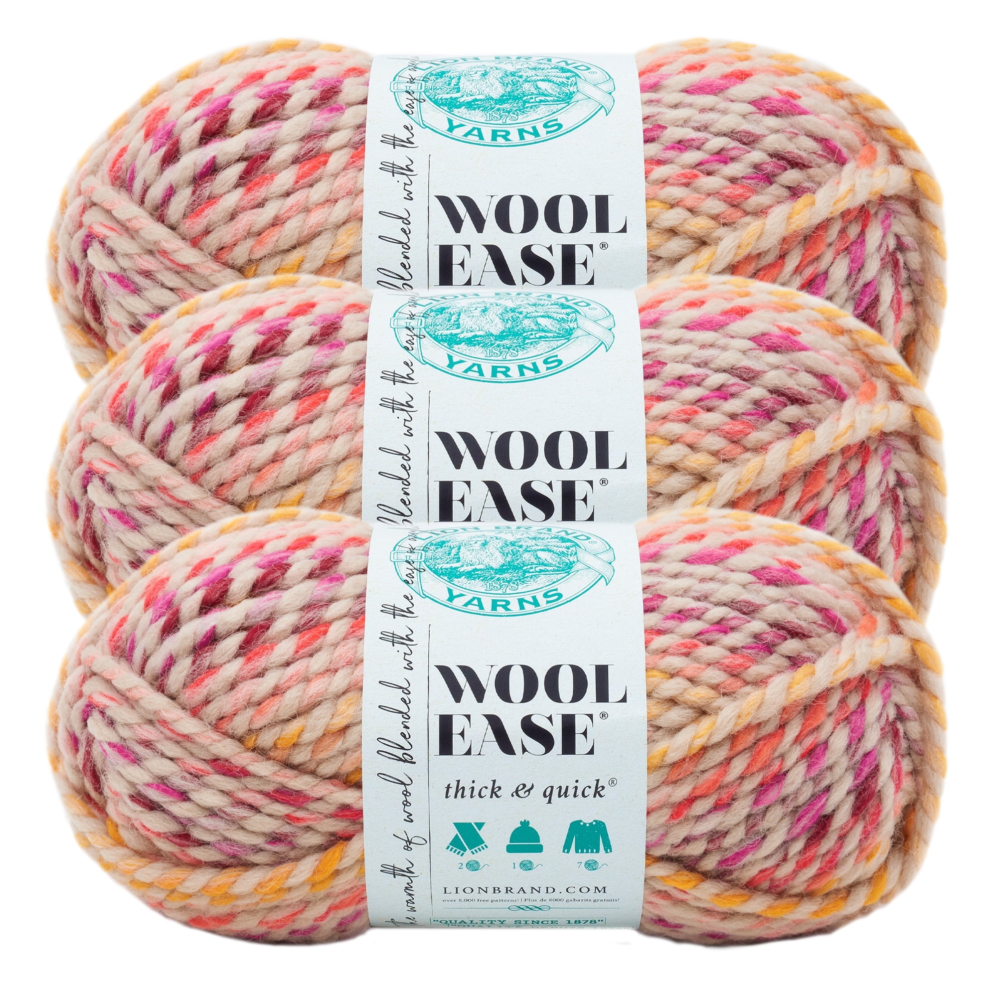 Lion Brand Yarn Wool Ease Thick Quick Spice Market Wool Blend Super 