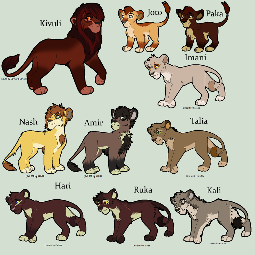 Lion Characters Colors SET 1 By KasaraWolf On DeviantArt