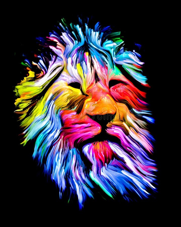lion color painting