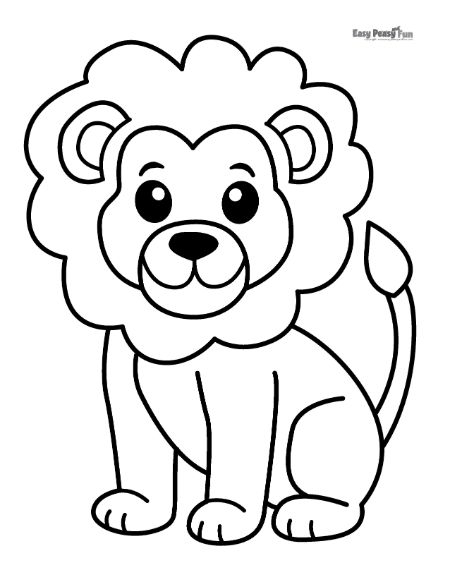 Lion Color Sheets For Preschool
