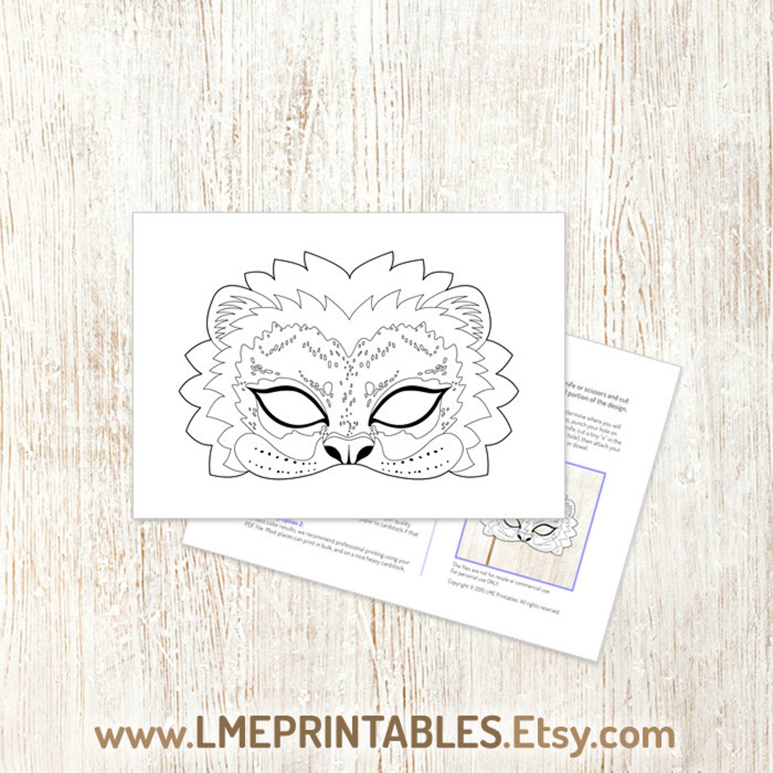 lion coloring mask