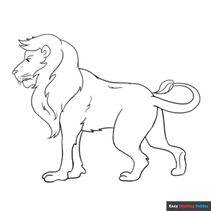 Lion Coloring Page Easy Drawing Guides
