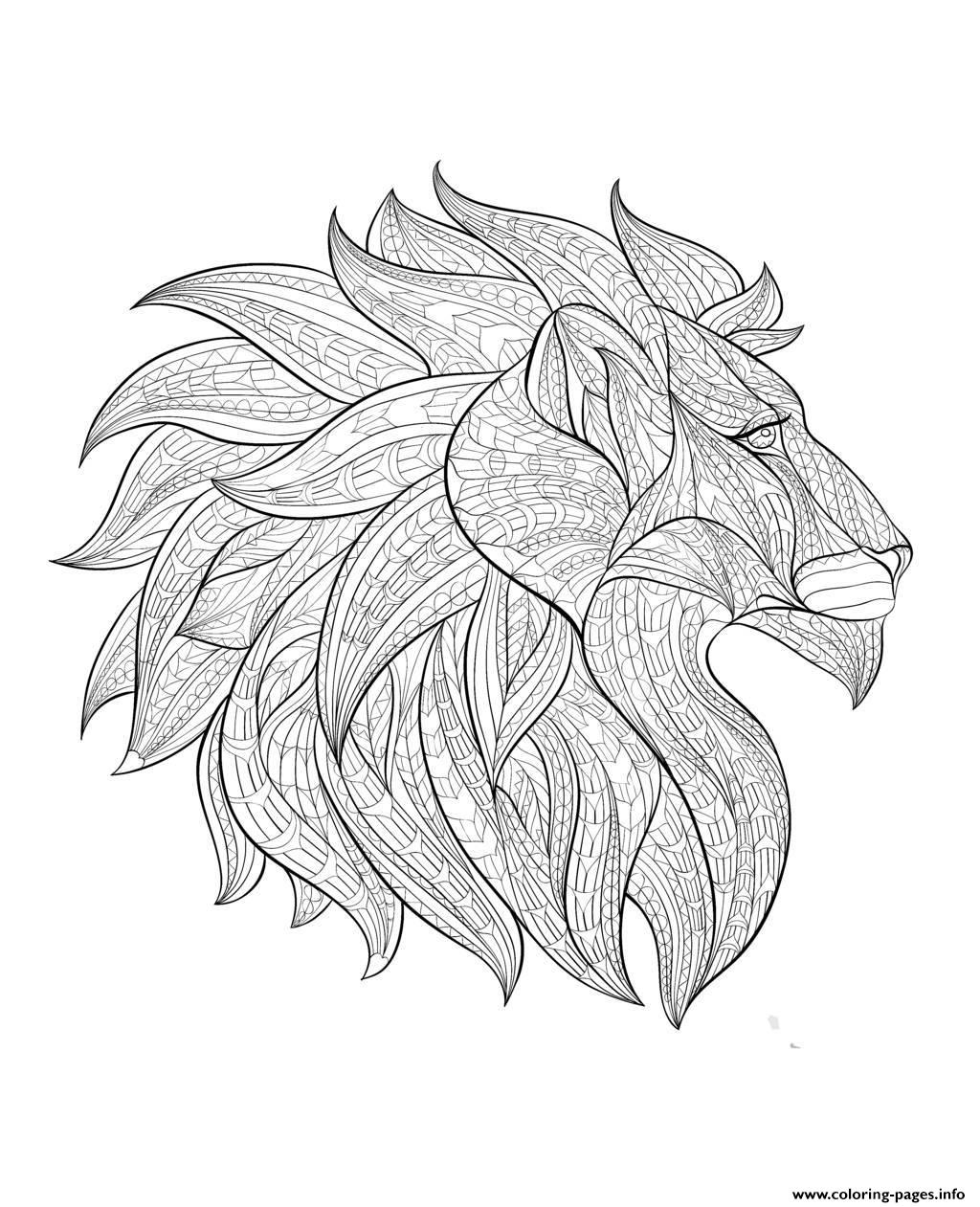 Lion Coloring Pages For Adults Colored