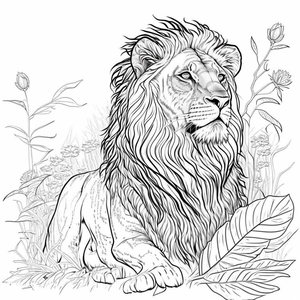 adult coloring pages lion