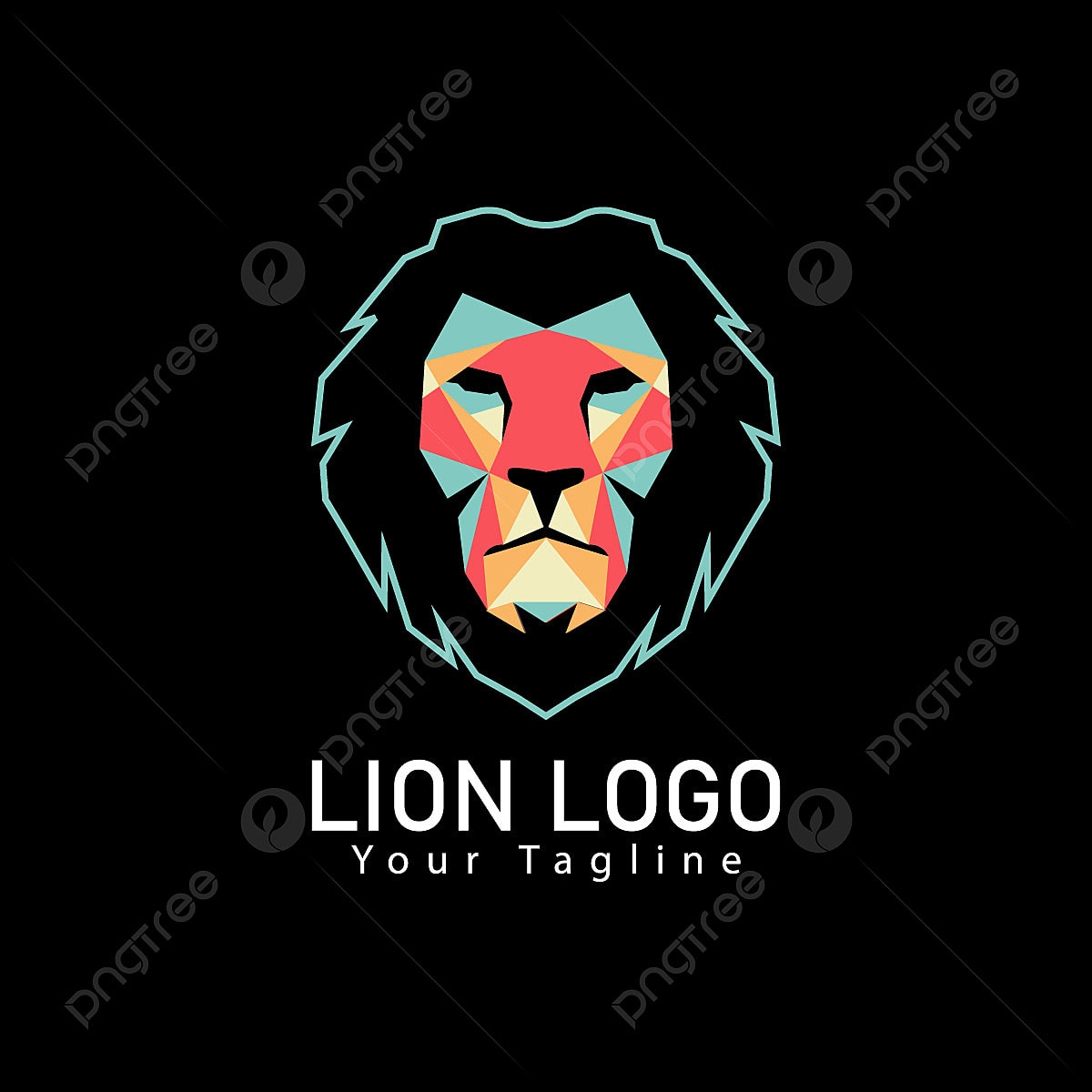 Lion Coloring Vector PNG Images Retro Colorful Lion Logo Lion Logo 